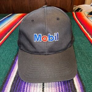 Mobile Gas Station Logo Hat by Headmaster Inc. | Vintage Black Adjustable Cap